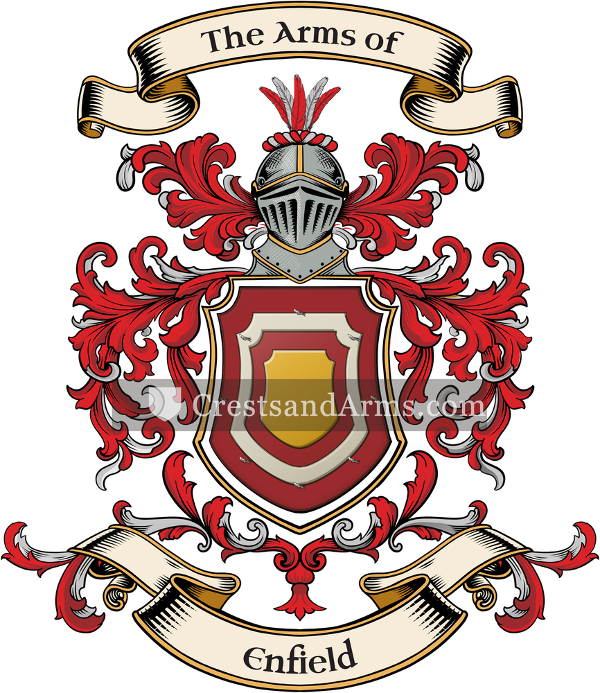 The Enfield coat of arms, drawn from the recorded blazon