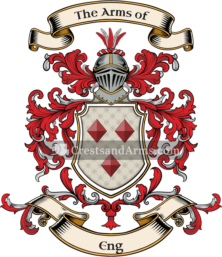 The Eng coat of arms, drawn from the recorded blazon