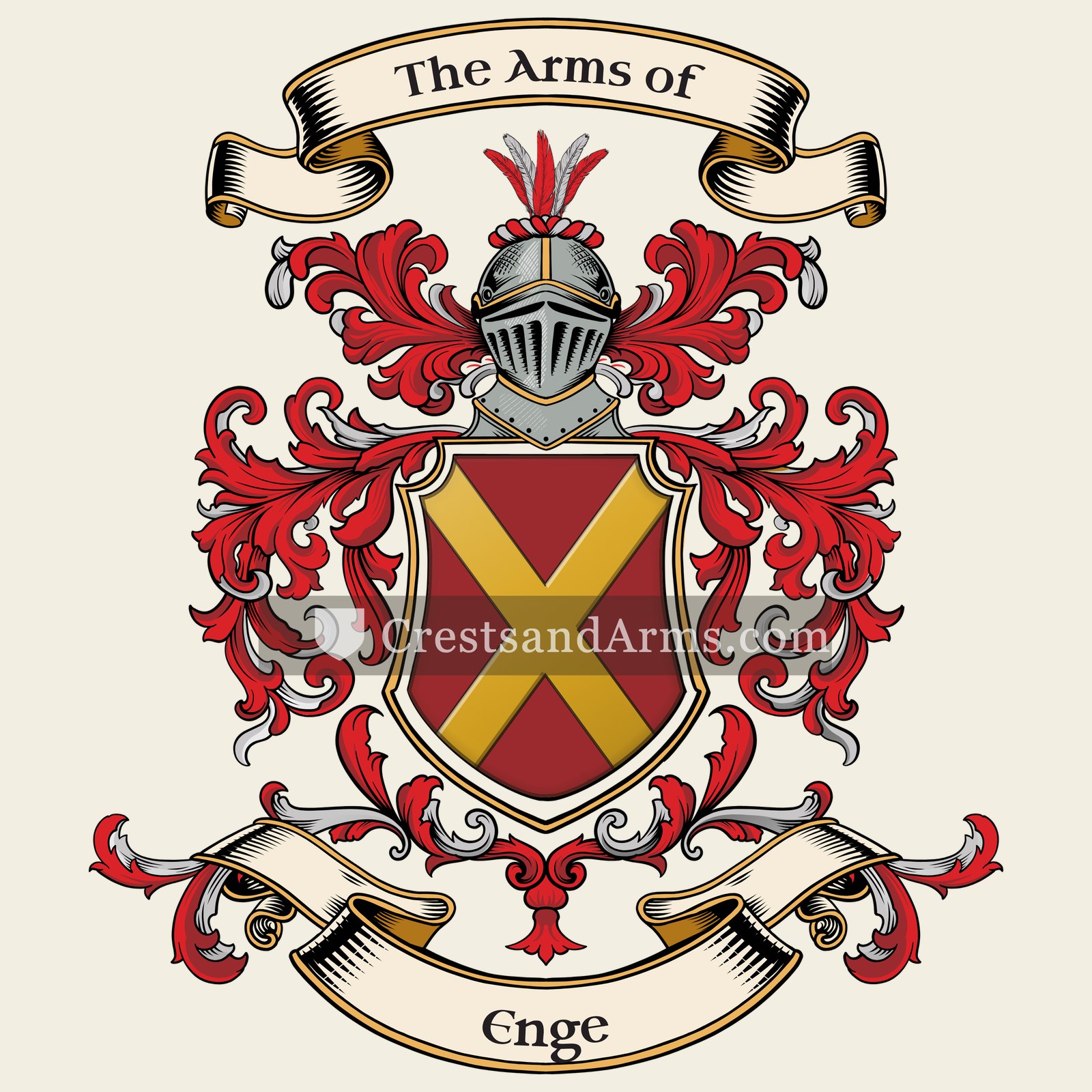 The Enge coat of arms, drawn from the recorded blazon