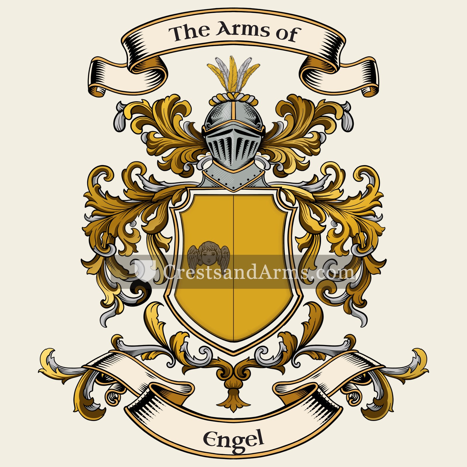 The Engel coat of arms, drawn from the recorded blazon