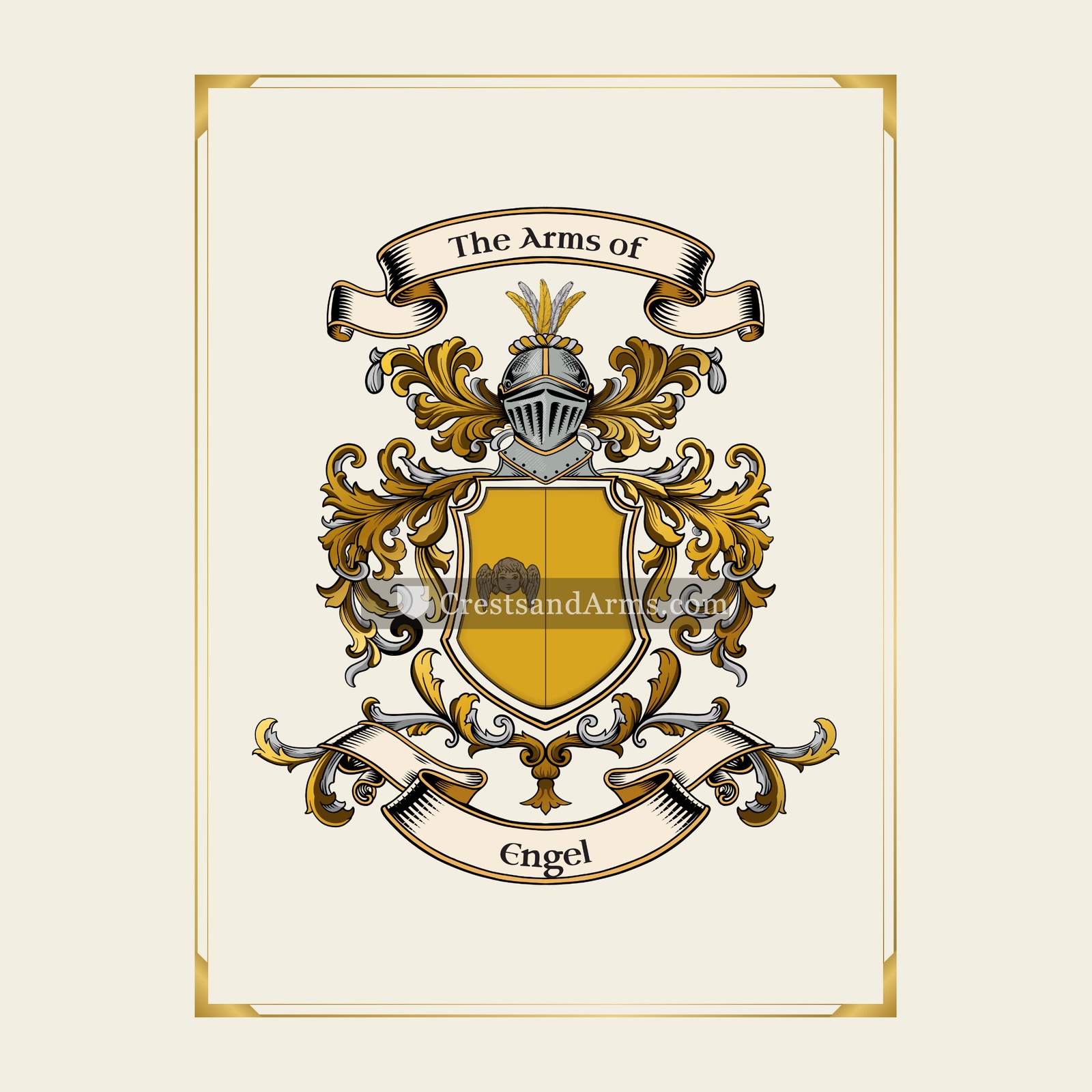 With gold border
