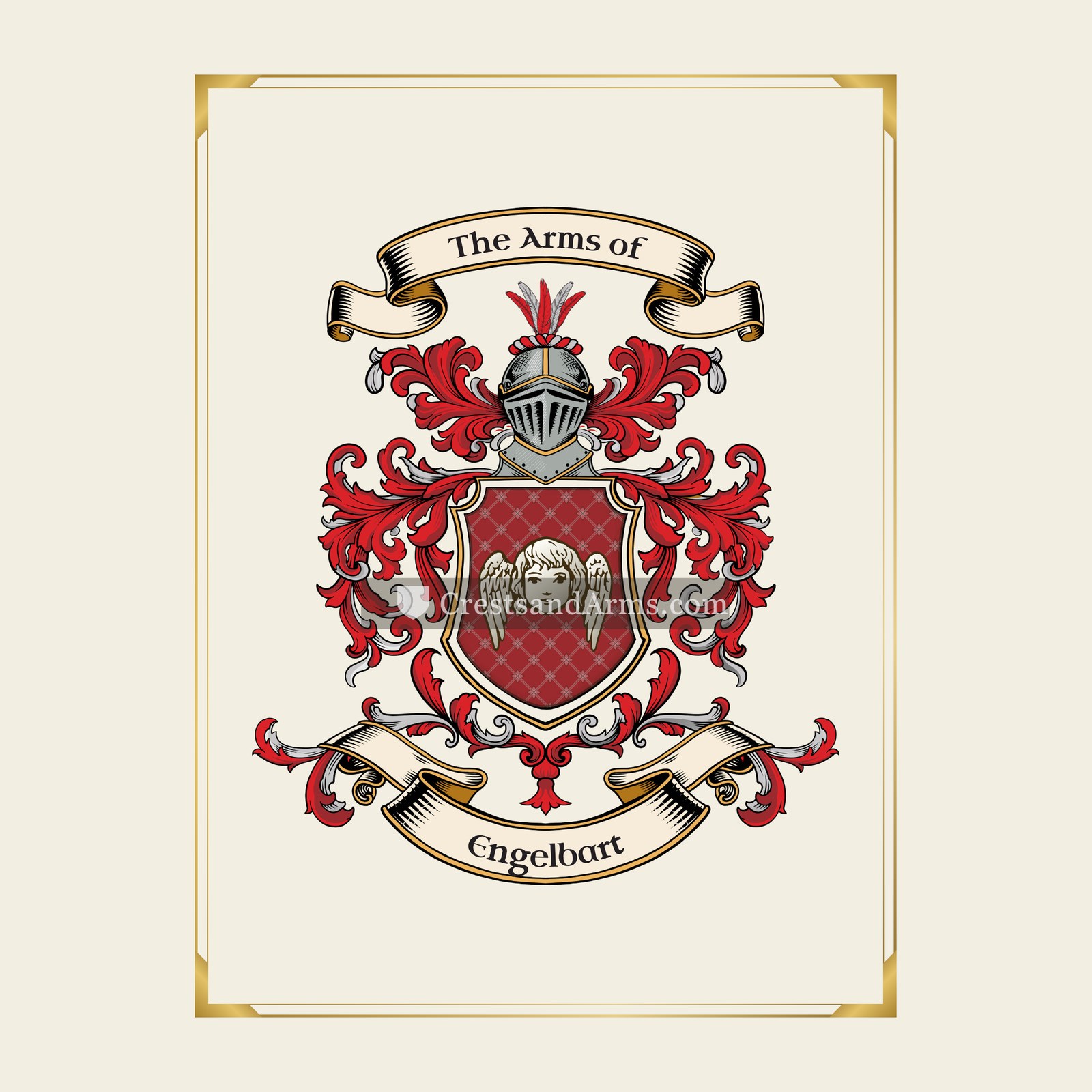 With gold border