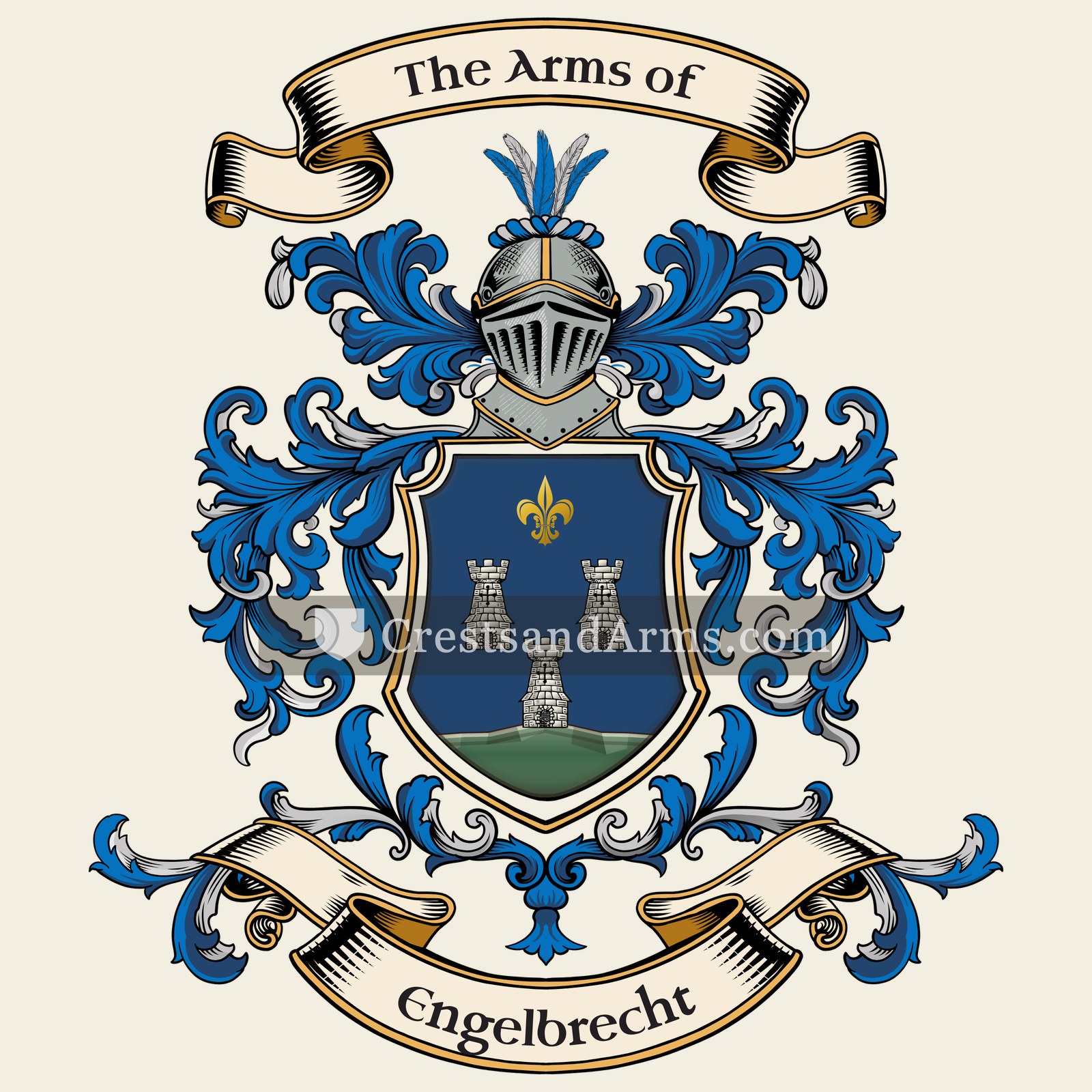 The Engelbrecht coat of arms, drawn from the recorded blazon