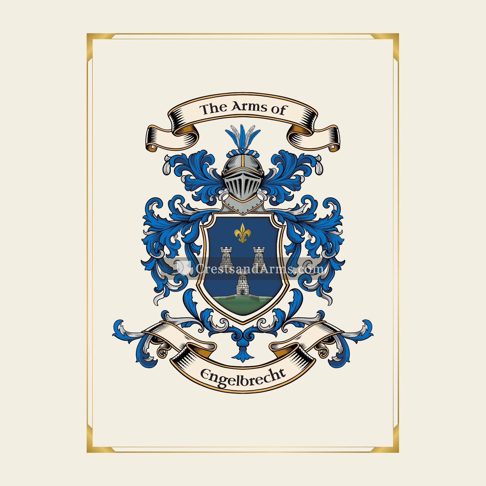 With gold border