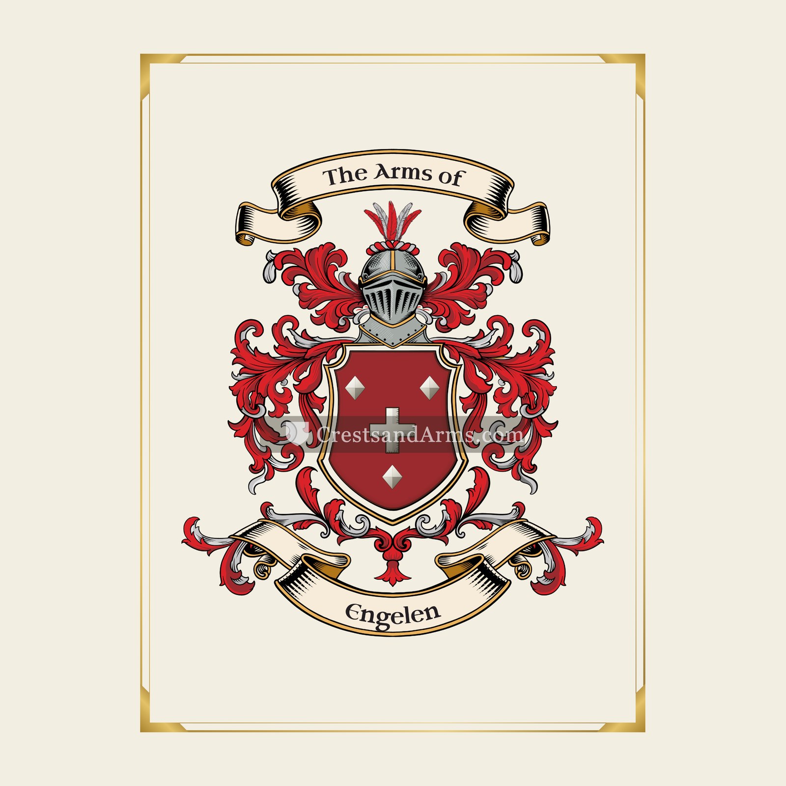 With gold border
