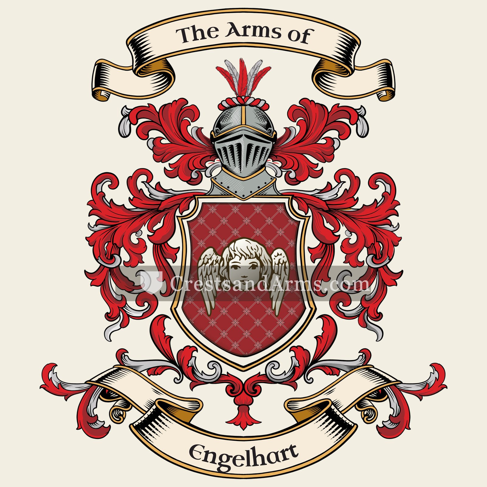 The Engelhart coat of arms, drawn from the recorded blazon