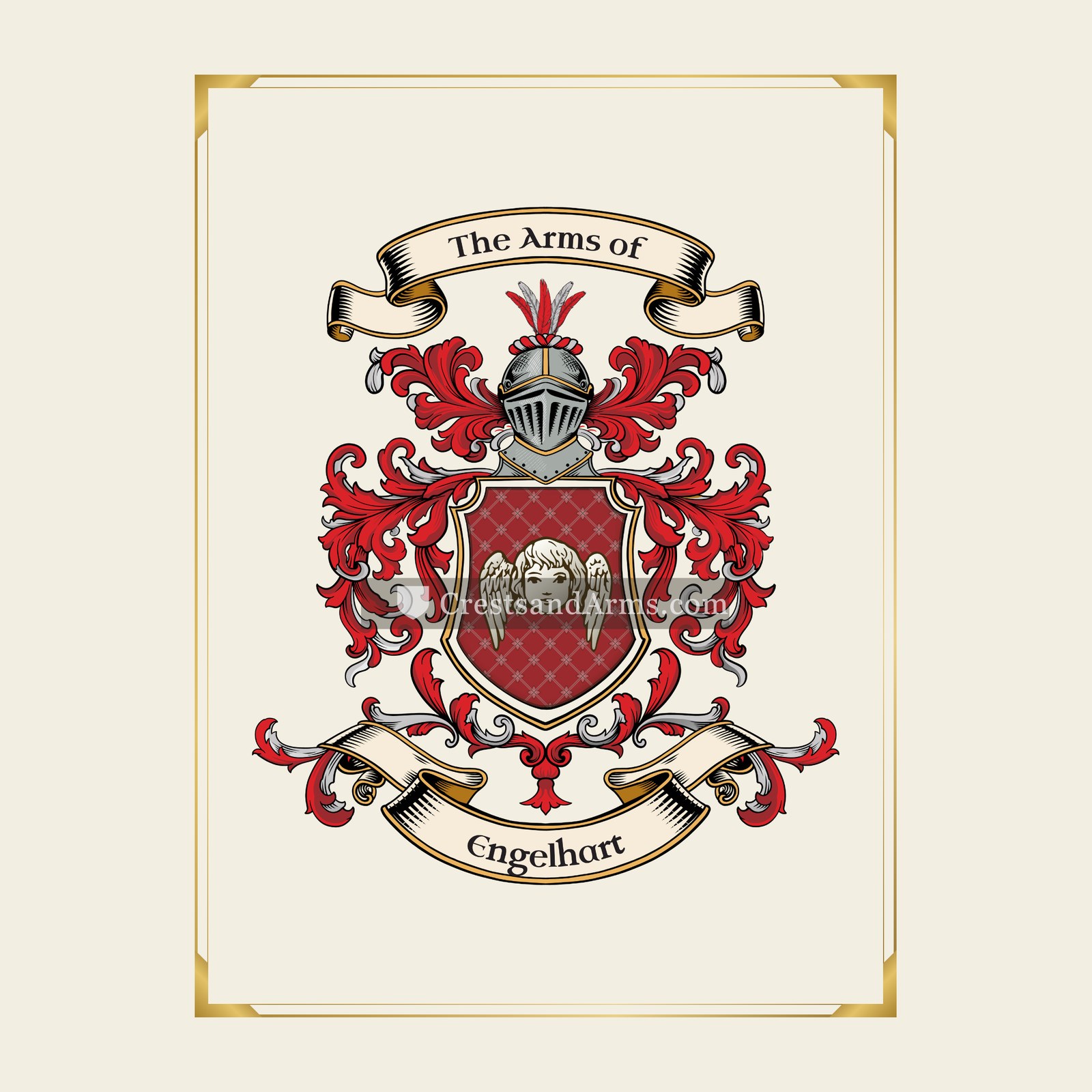With gold border
