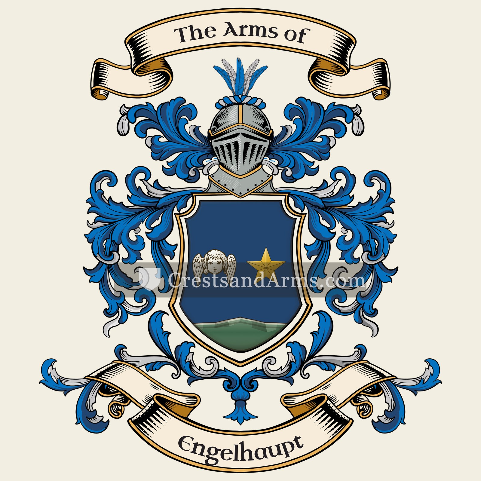 The Engelhaupt coat of arms, drawn from the recorded blazon