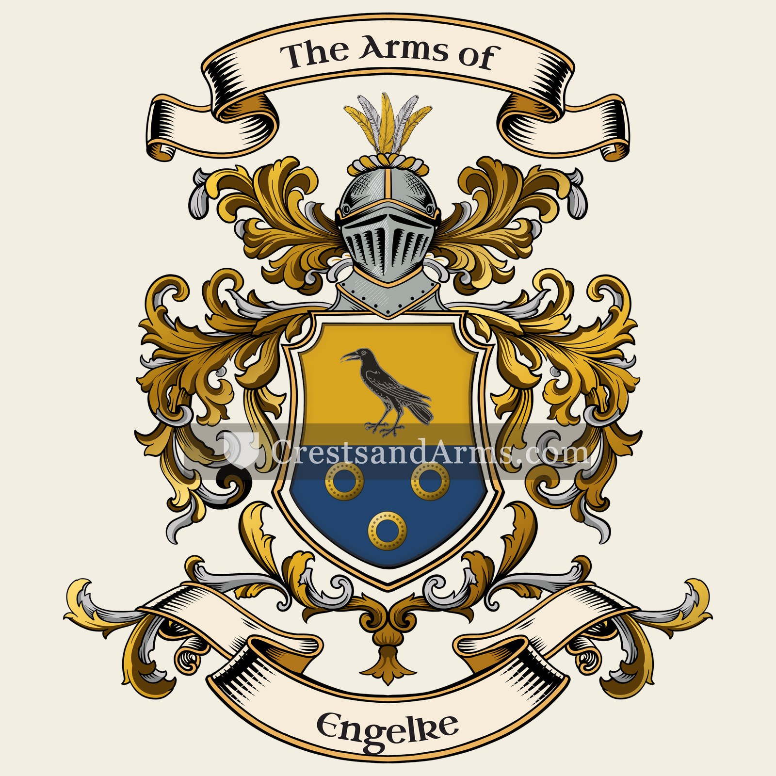 The Engelke coat of arms, drawn from the recorded blazon