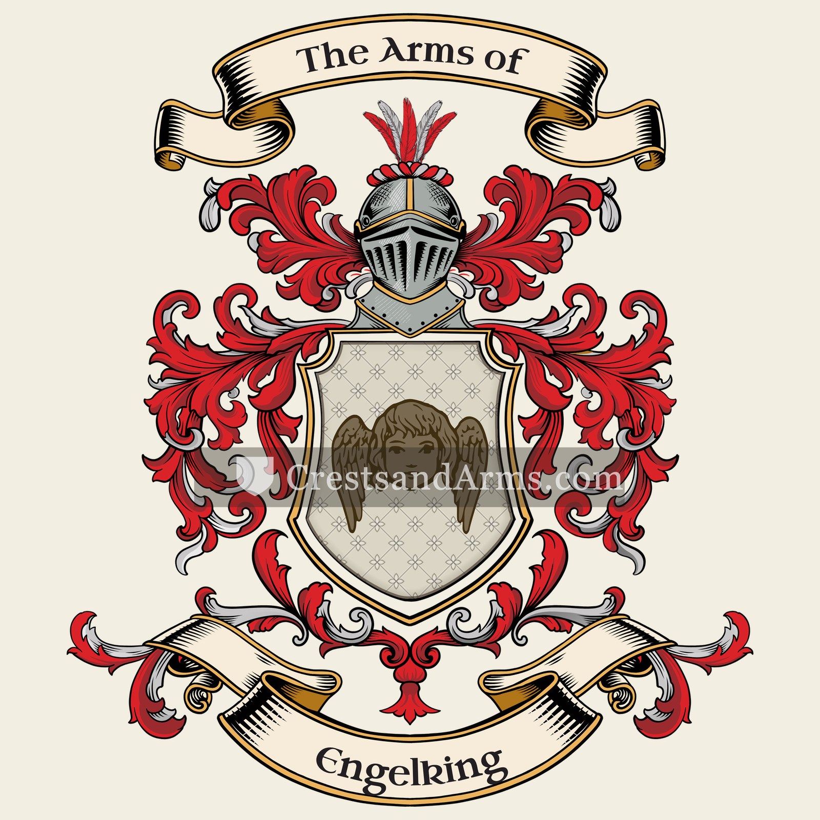 The Engelking coat of arms, drawn from the recorded blazon