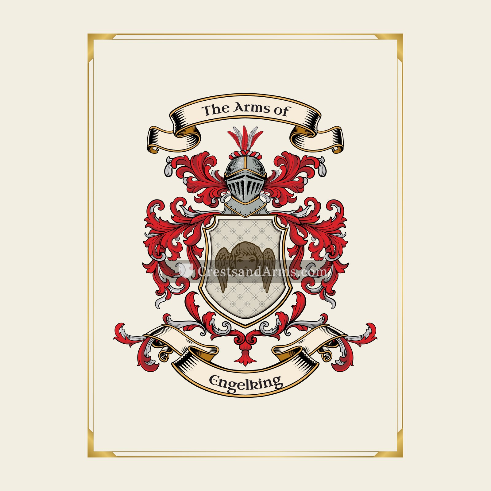 With gold border