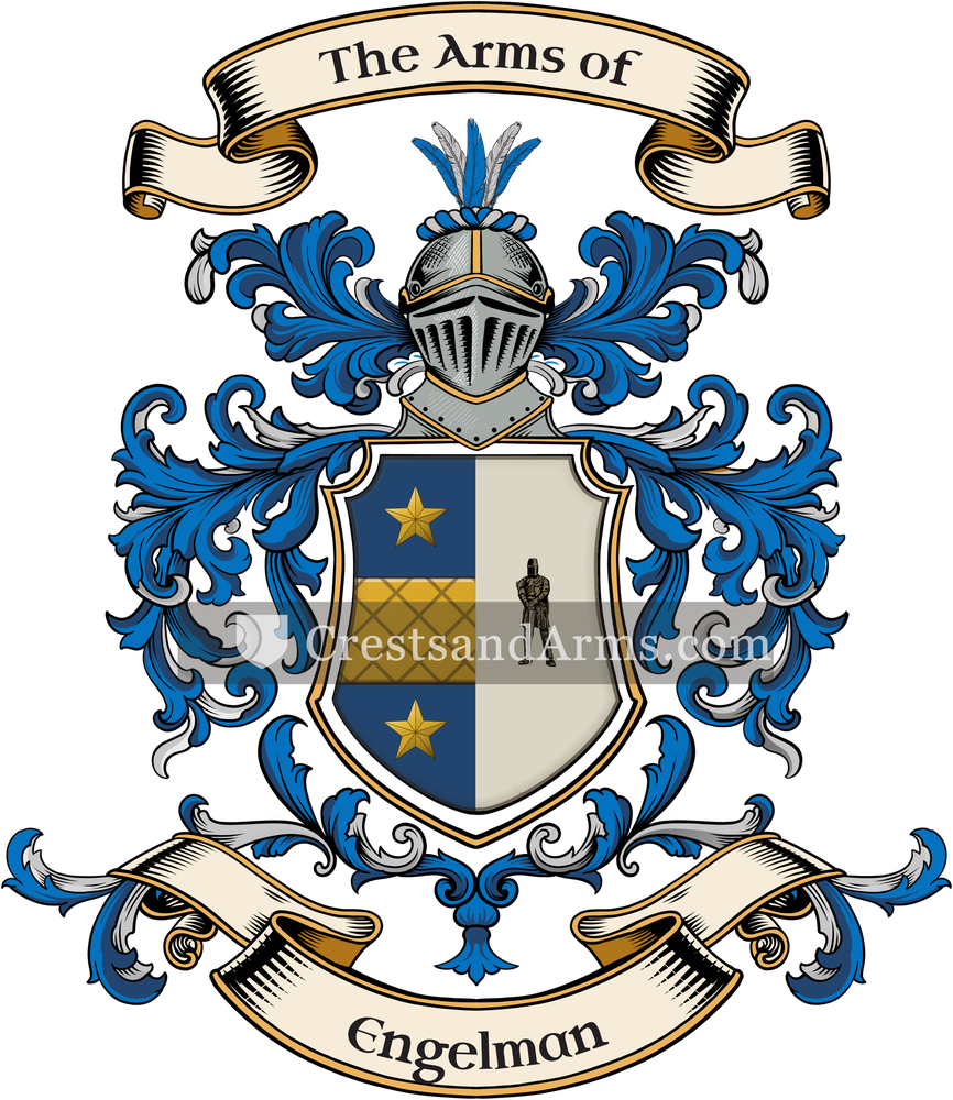 The Engelman coat of arms, drawn from the recorded blazon