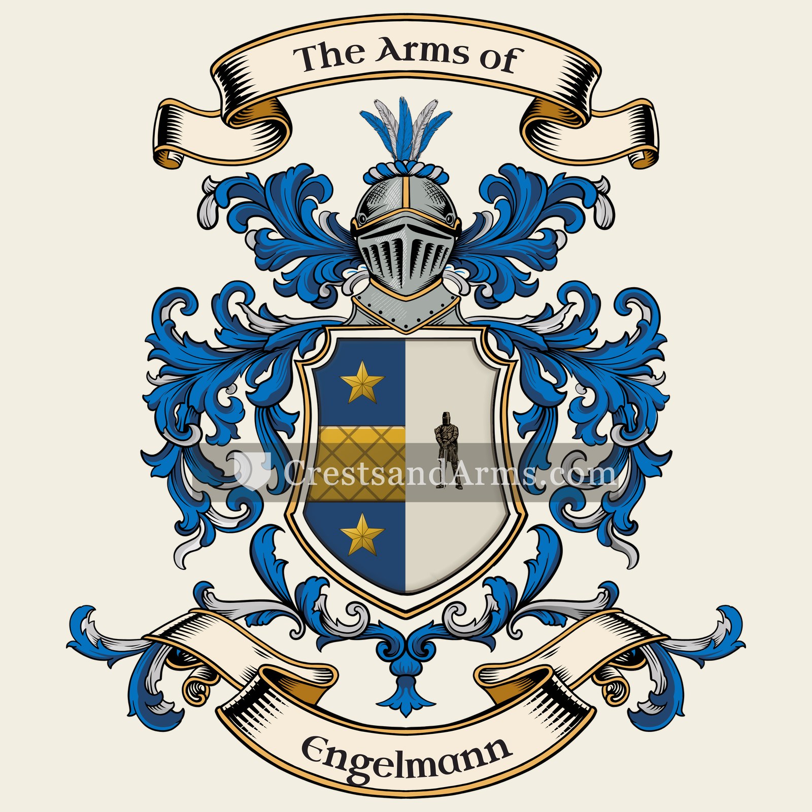 The Engelmann coat of arms, drawn from the recorded blazon
