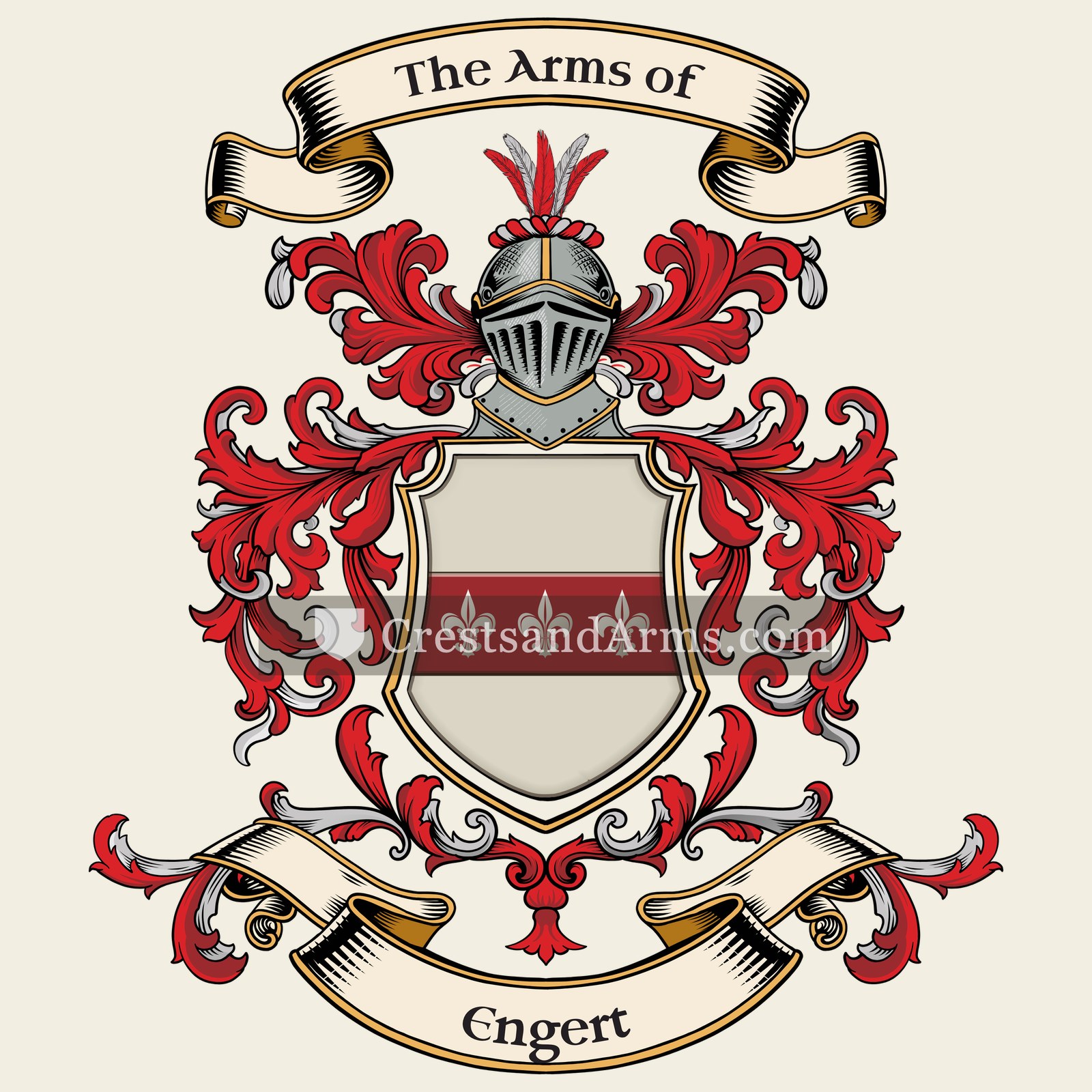 The Engert coat of arms, drawn from the recorded blazon