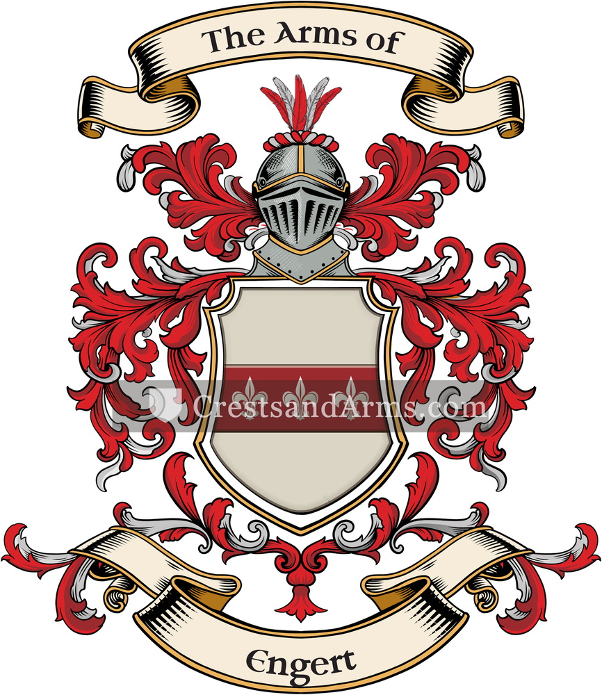 The Engert coat of arms, drawn from the recorded blazon