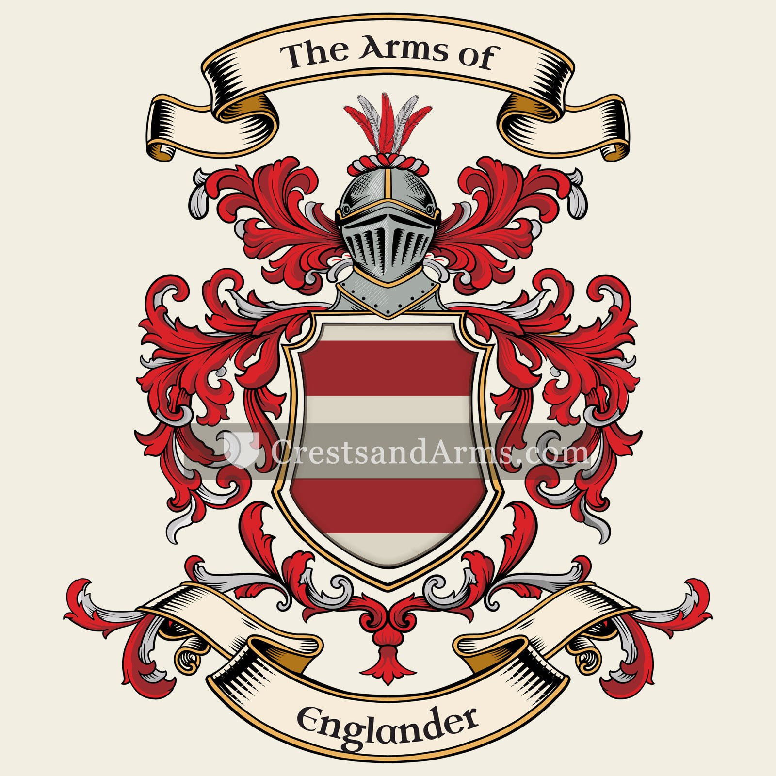 The Englander coat of arms, drawn from the recorded blazon