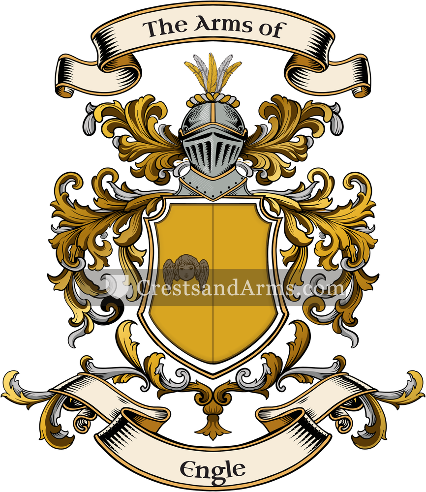 The Engle coat of arms, drawn from the recorded blazon