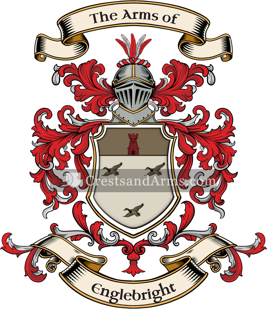 The Englebright coat of arms, drawn from the recorded blazon
