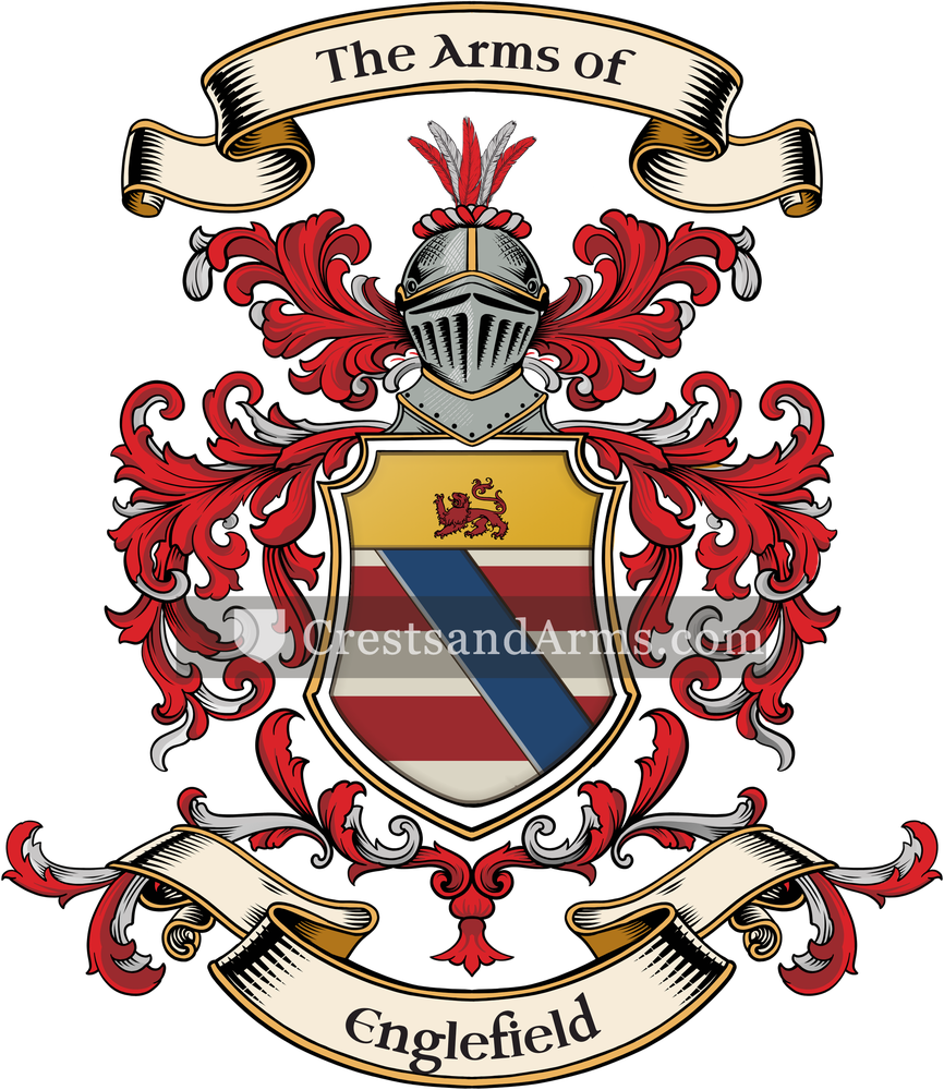 The Englefield coat of arms, drawn from the recorded blazon