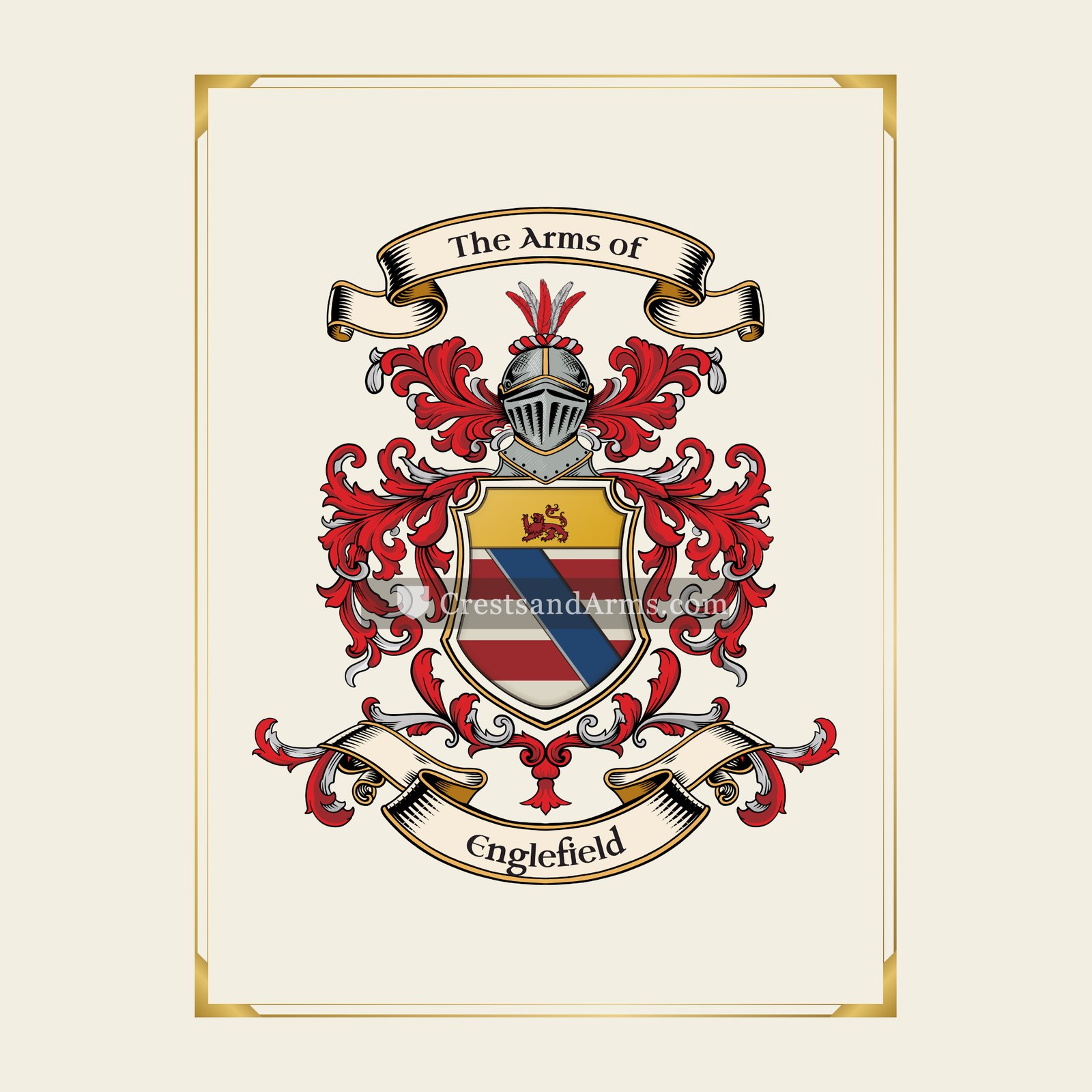 With gold border