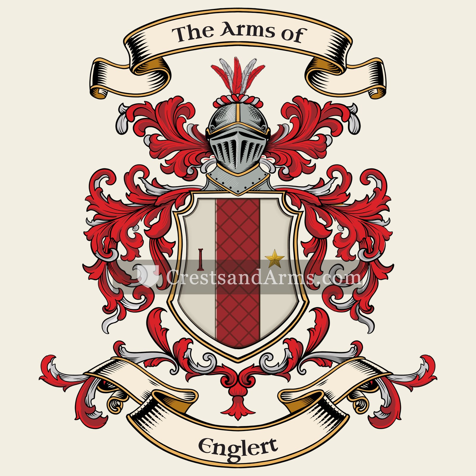 The Englert coat of arms, drawn from the recorded blazon