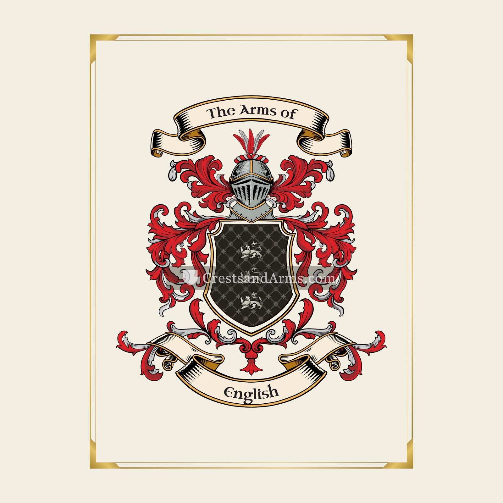 With gold border