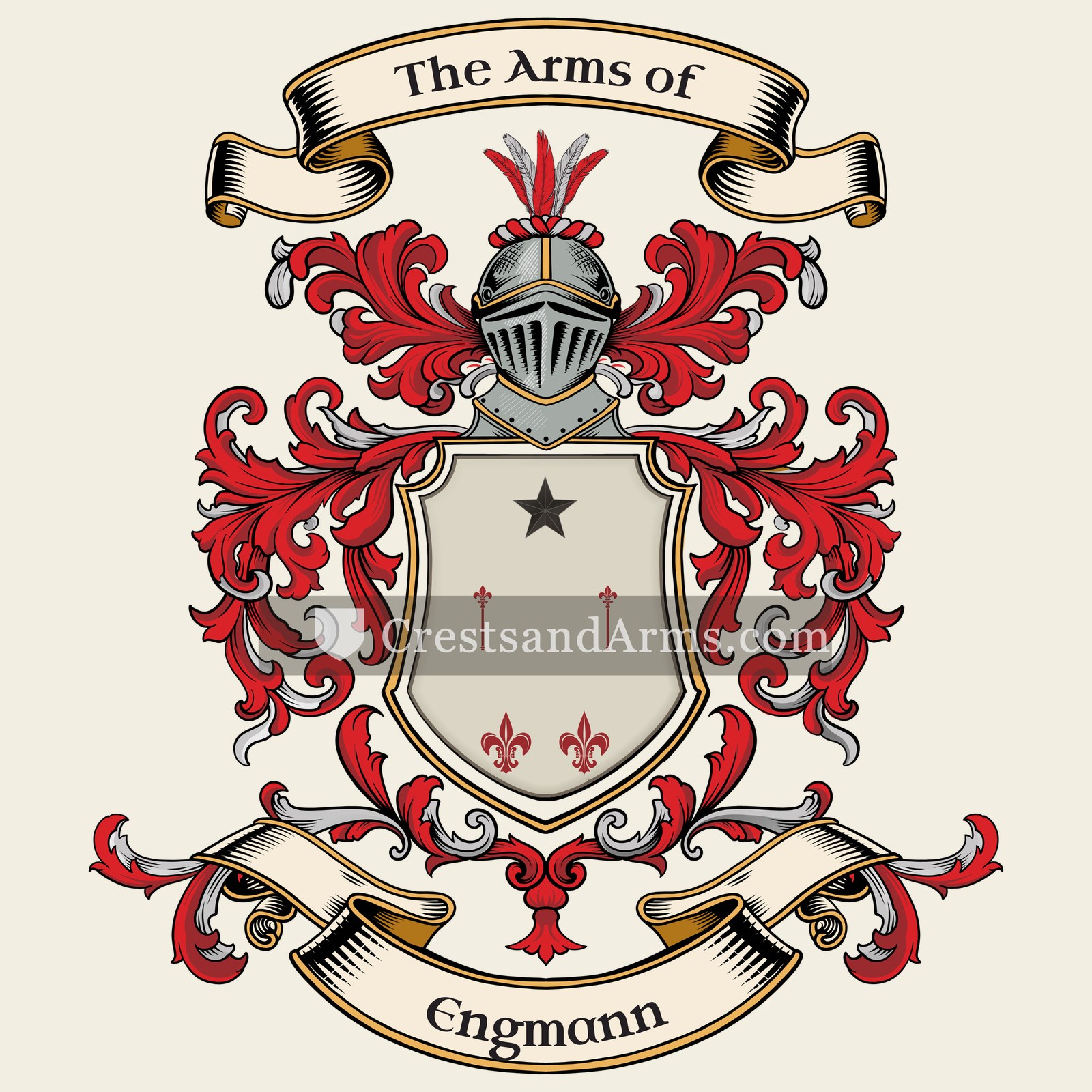 The Engmann coat of arms, drawn from the recorded blazon
