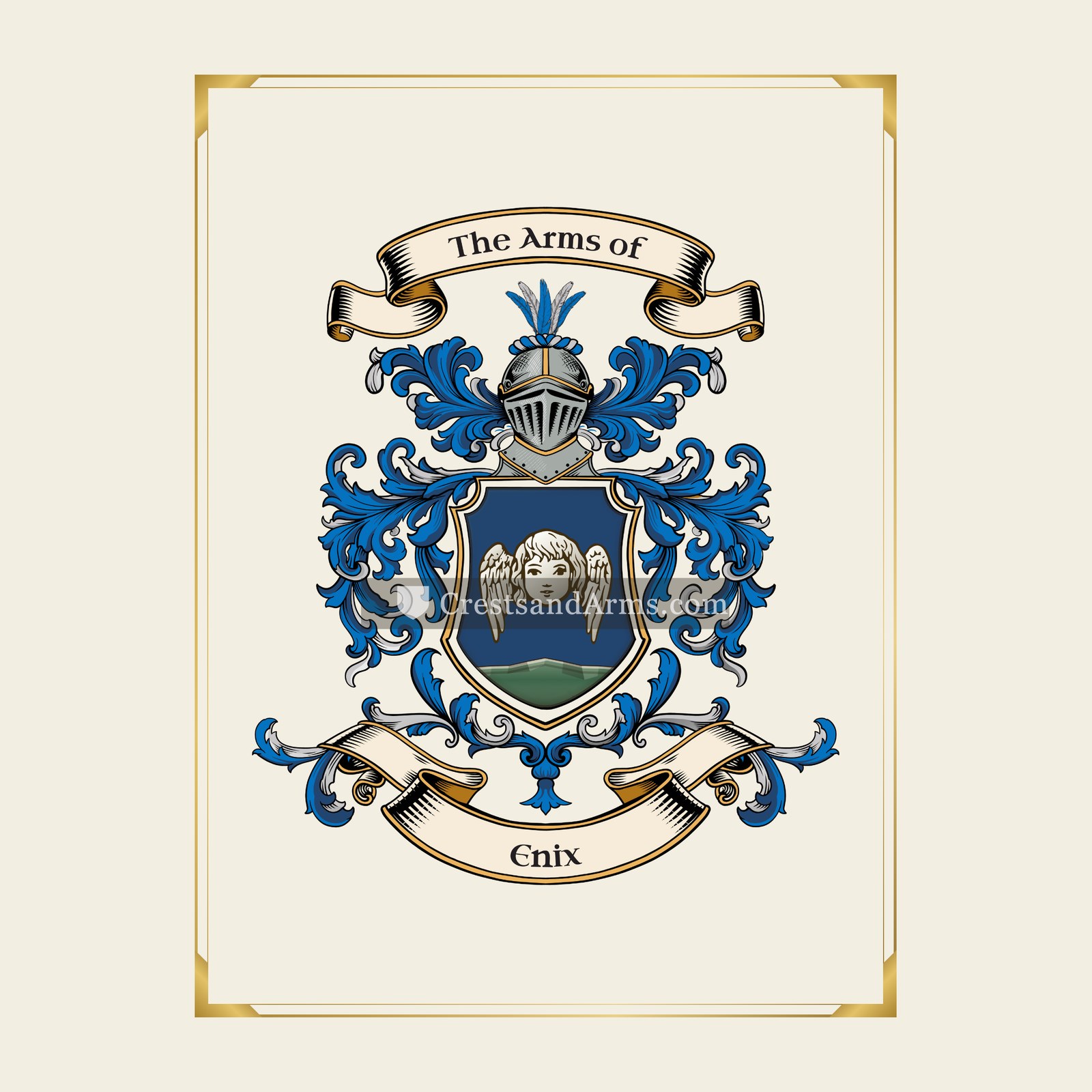 With gold border