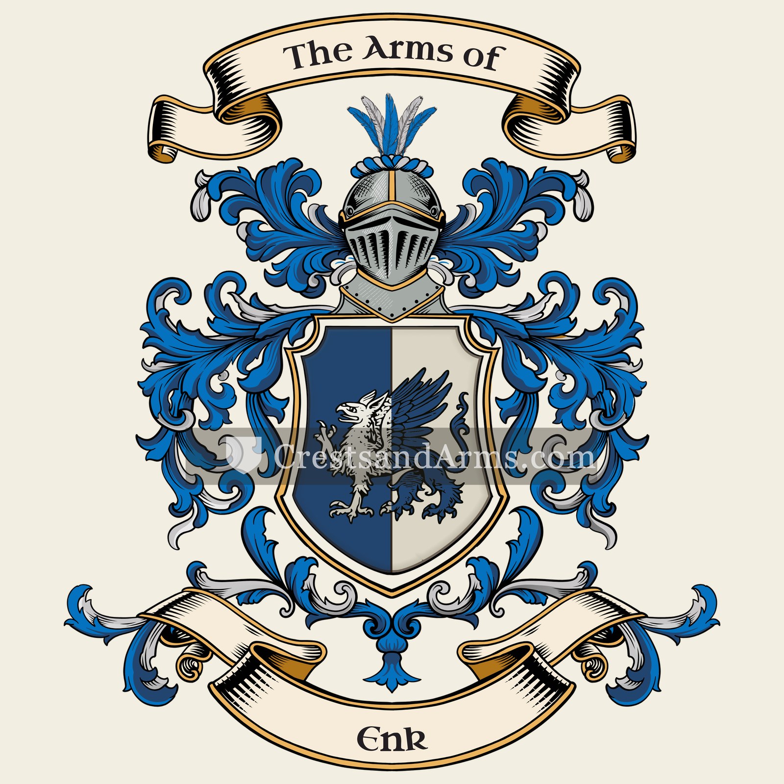 The Enk coat of arms, drawn from the recorded blazon