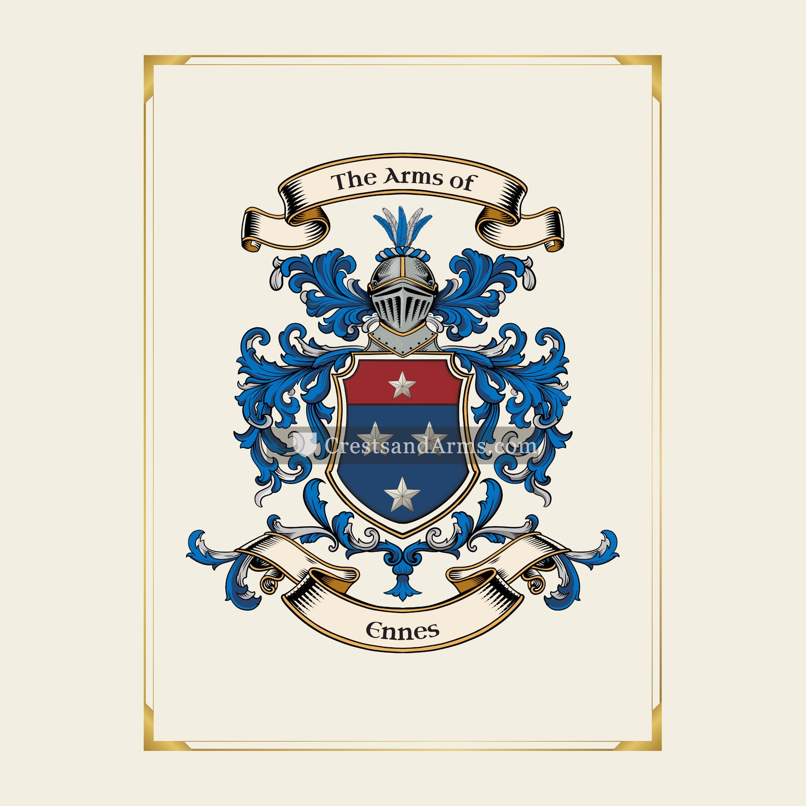 With gold border