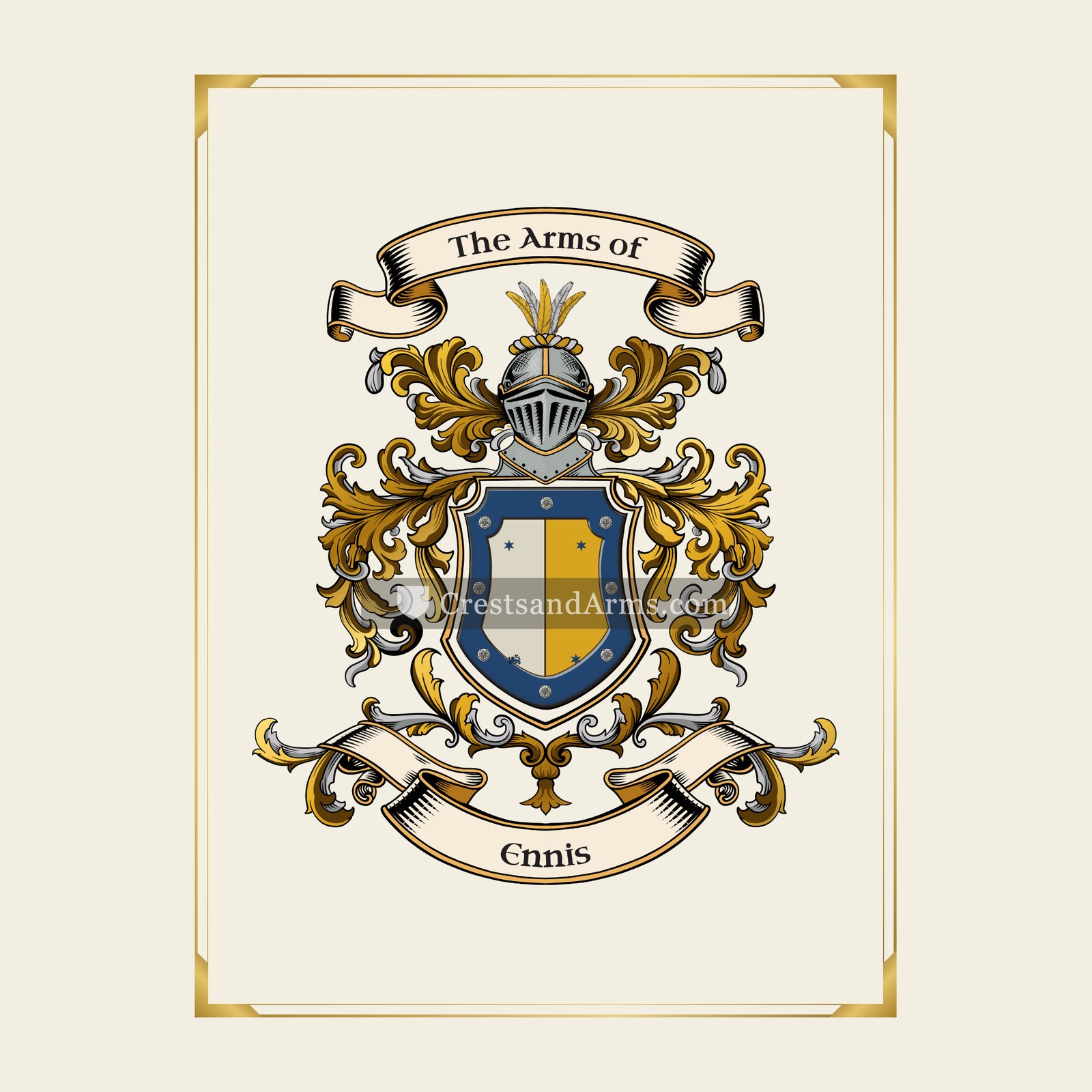 With gold border