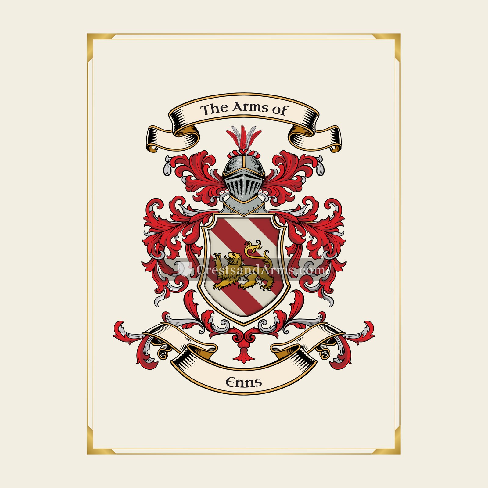 With gold border