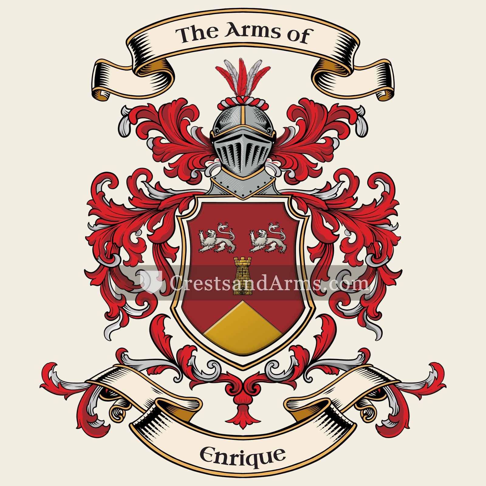 The Enrique coat of arms, drawn from the recorded blazon