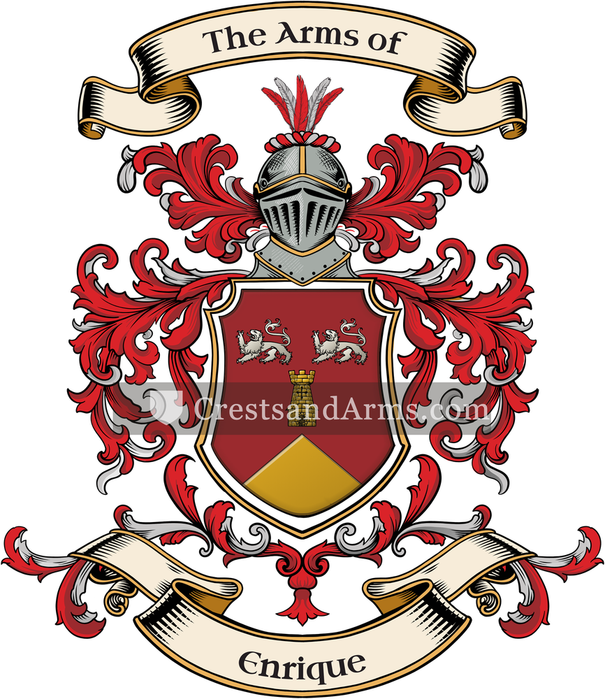 The Enrique coat of arms, drawn from the recorded blazon