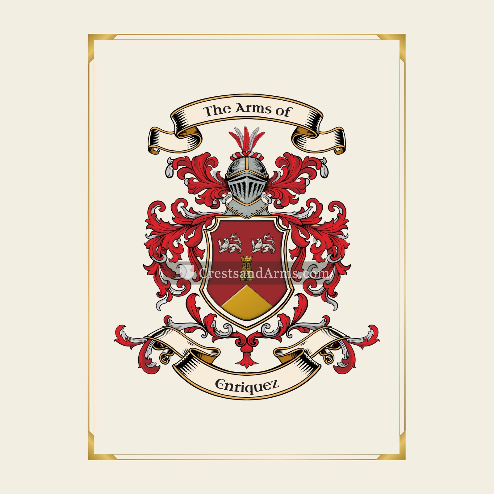 With gold border