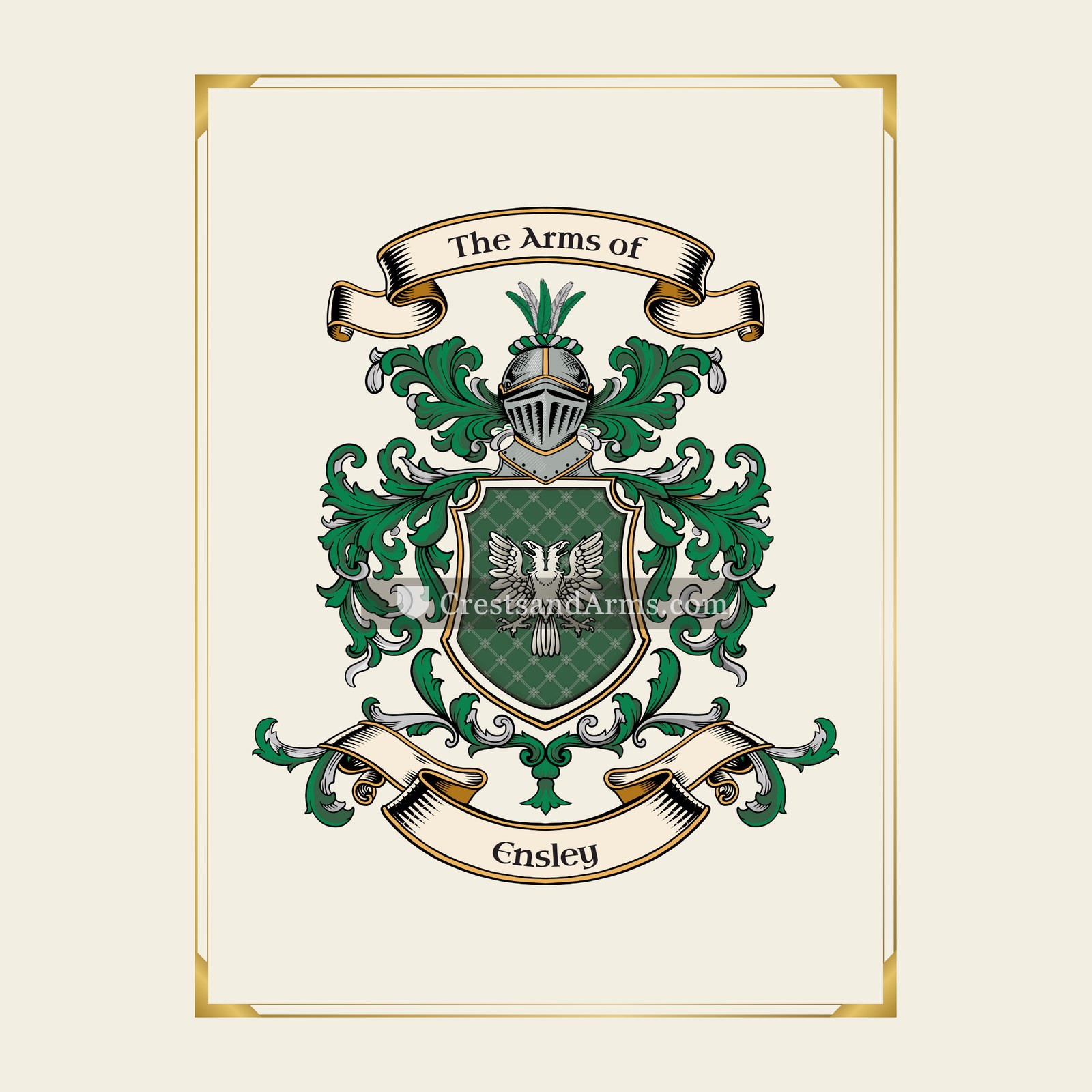 With gold border