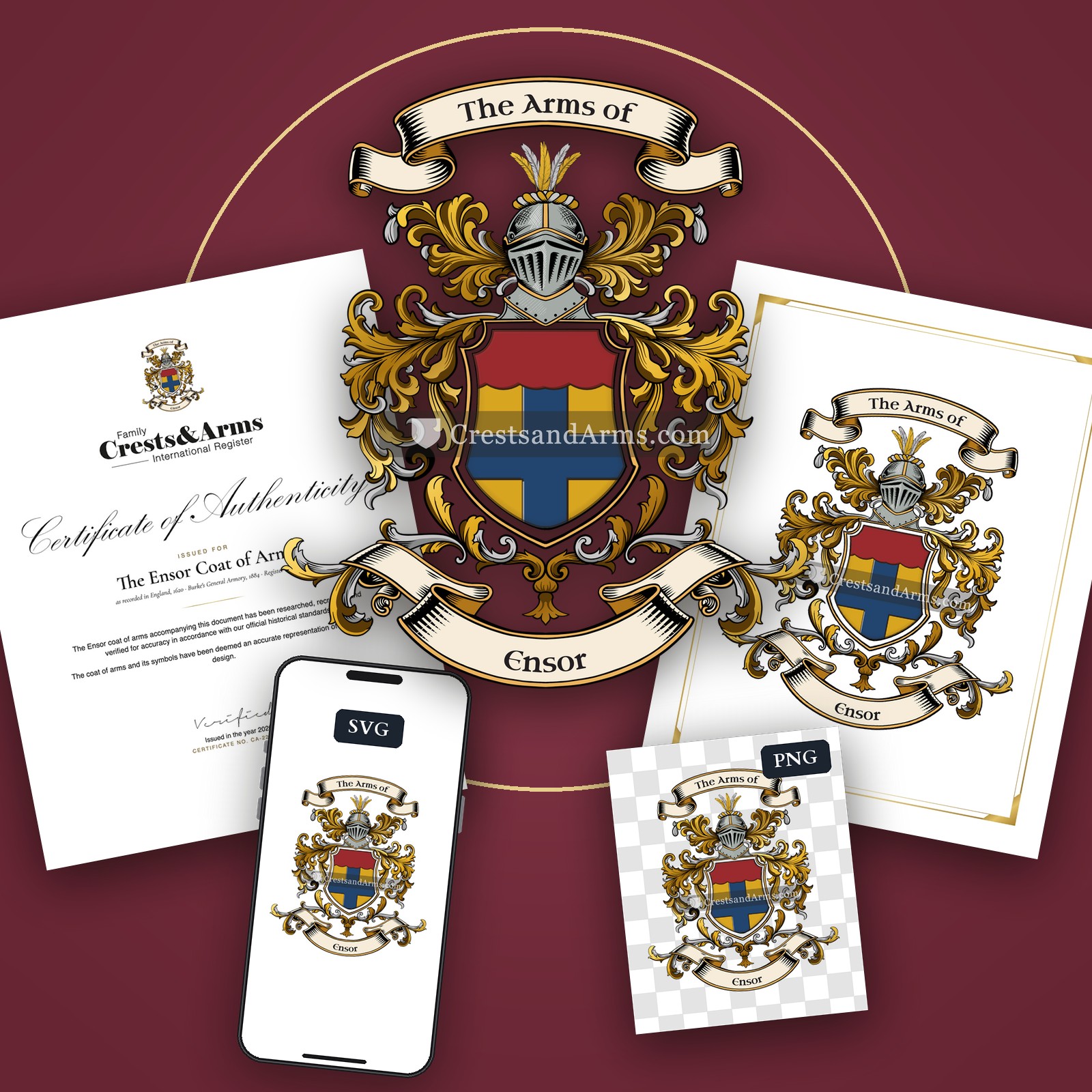 The Ensor coat of arms