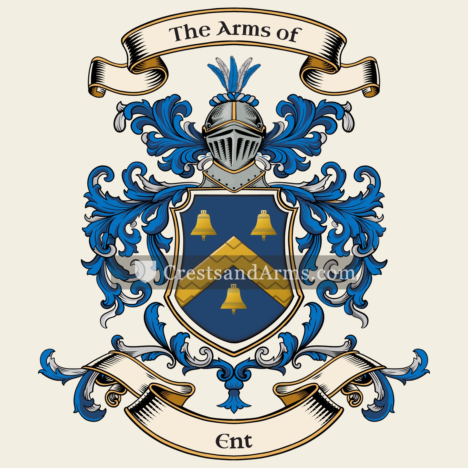 The Ent coat of arms, drawn from the recorded blazon