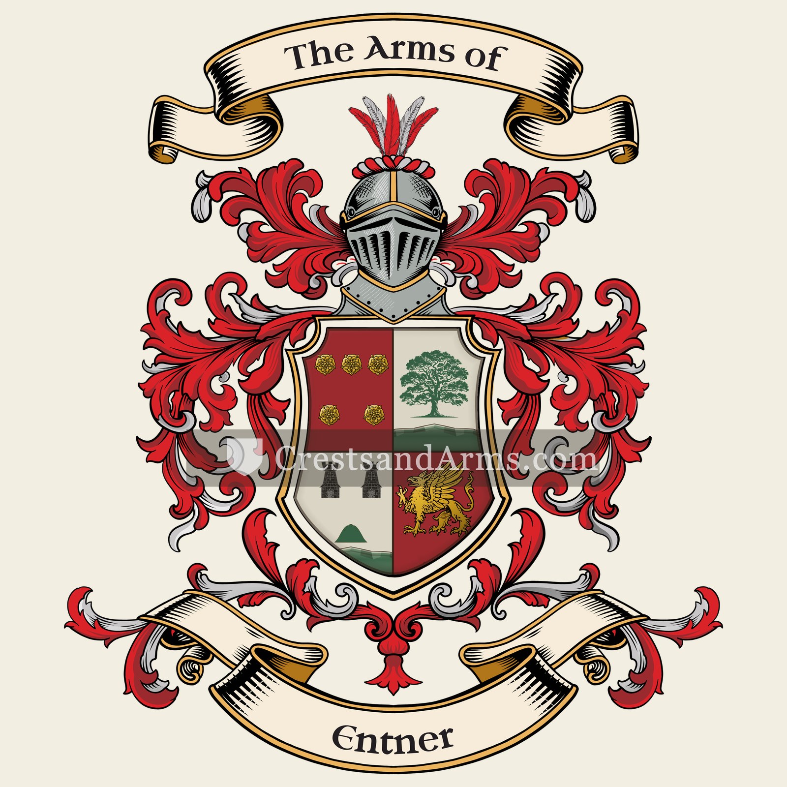 The Entner coat of arms, drawn from the recorded blazon