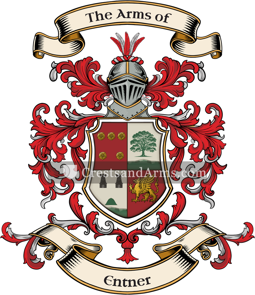 The Entner coat of arms, drawn from the recorded blazon