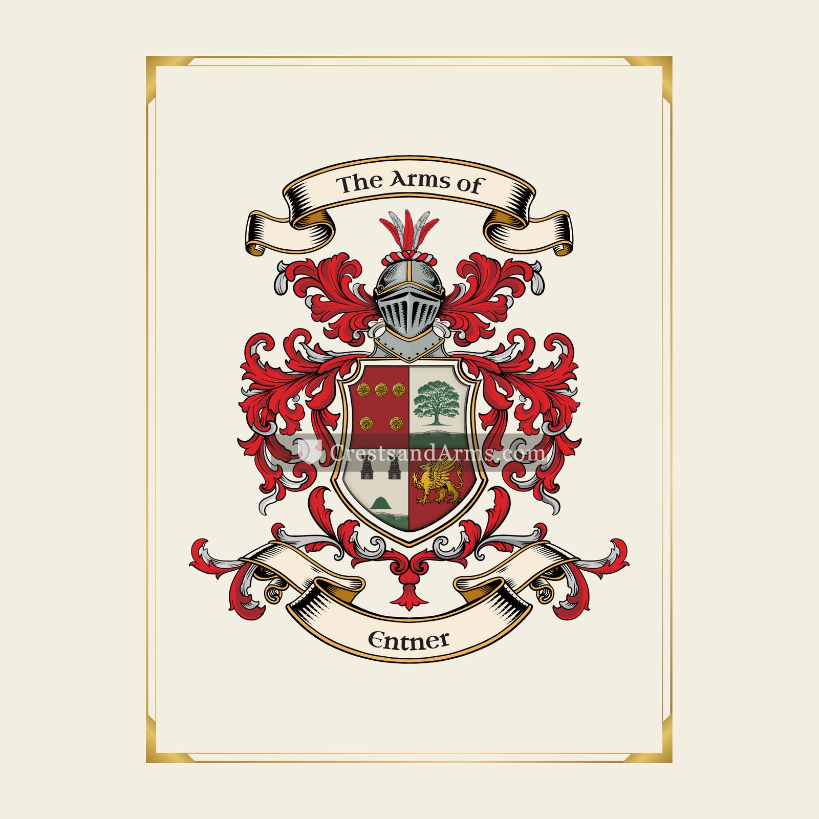 With gold border