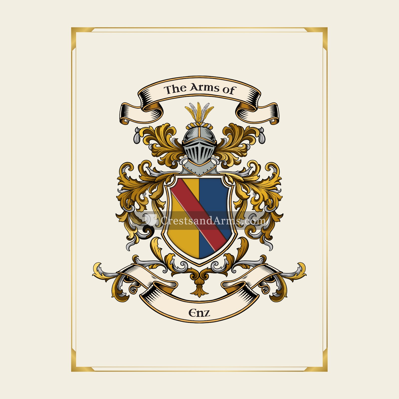 With gold border