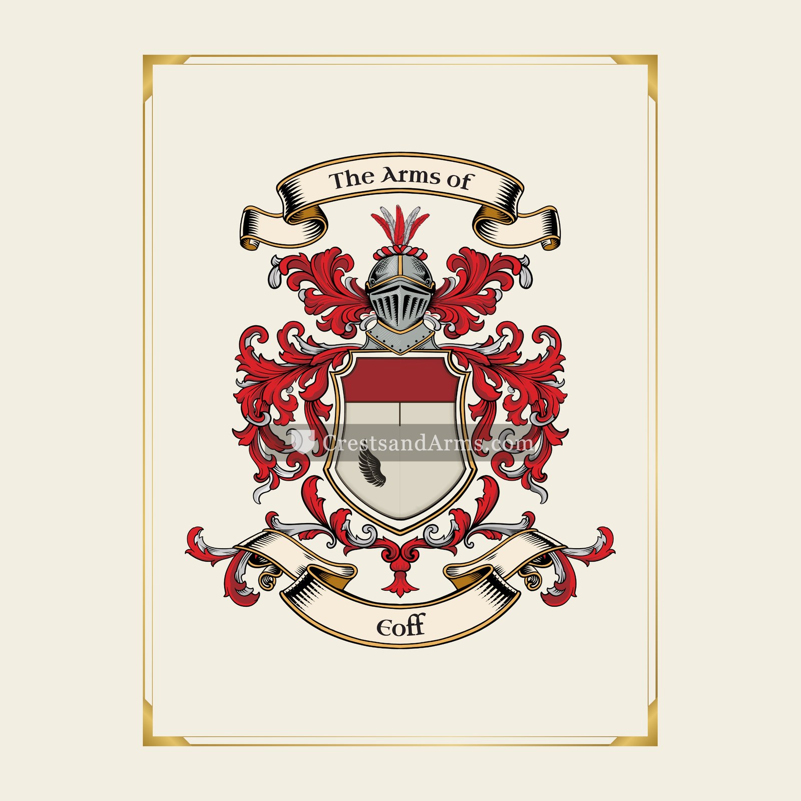 With gold border