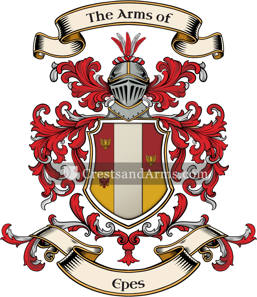 The Epes coat of arms, drawn from the recorded blazon