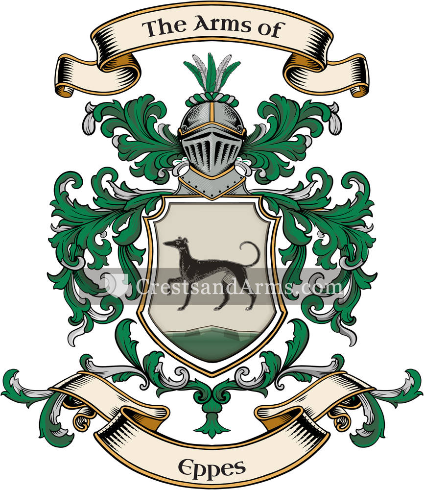 The Eppes coat of arms, drawn from the recorded blazon