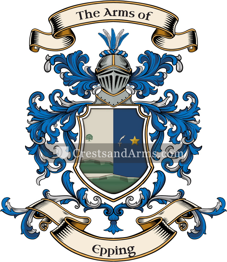 The Epping coat of arms, drawn from the recorded blazon