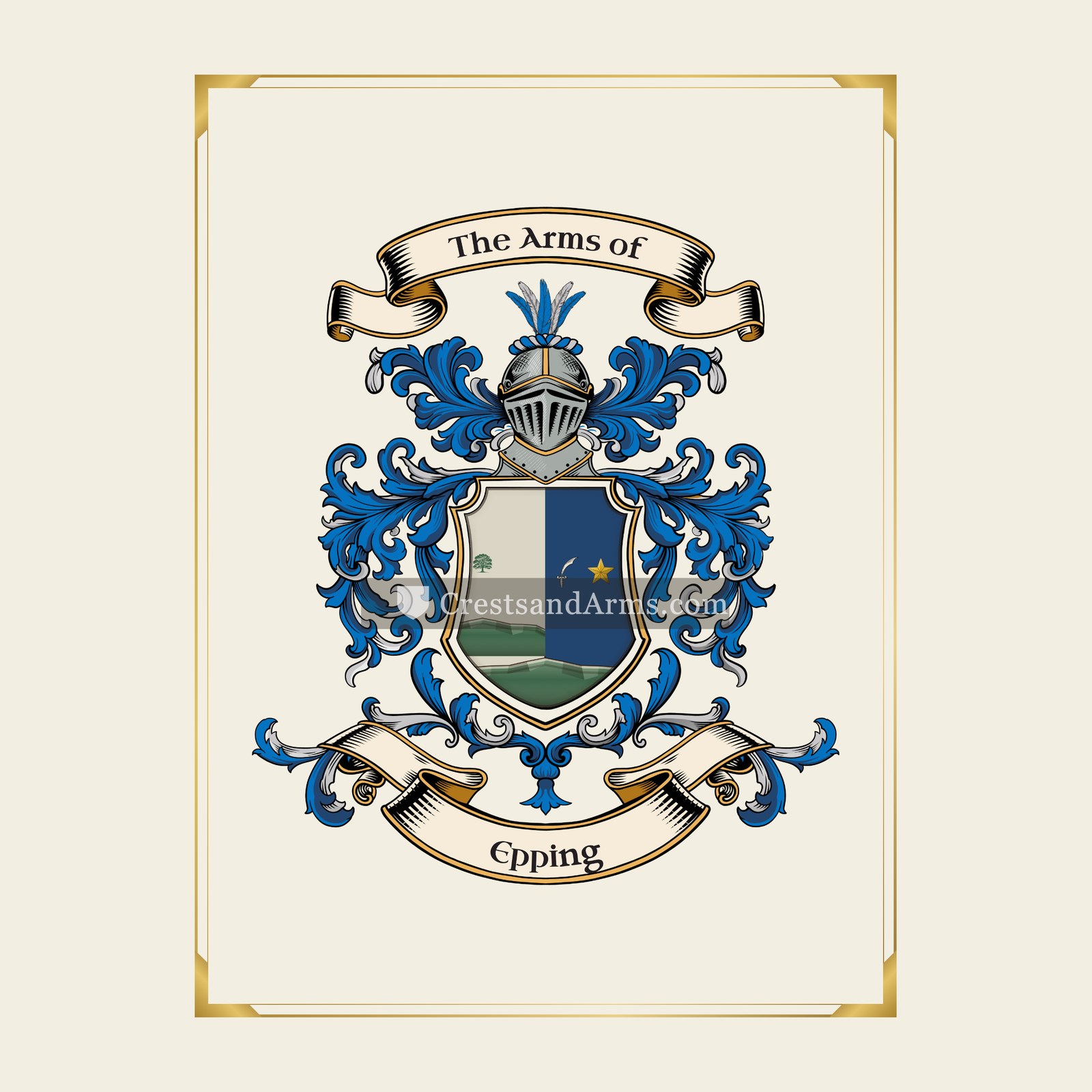 With gold border