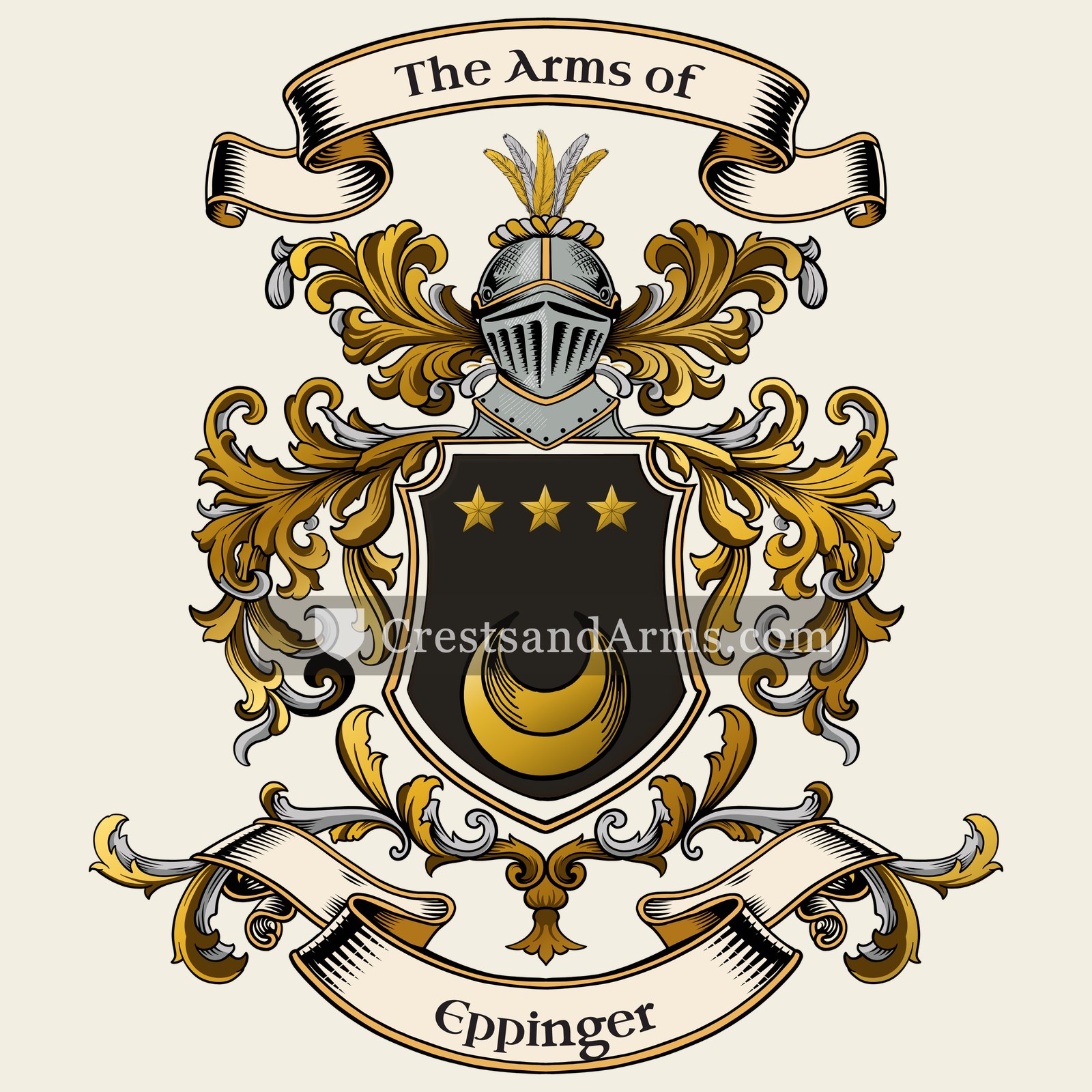 The Eppinger coat of arms, drawn from the recorded blazon