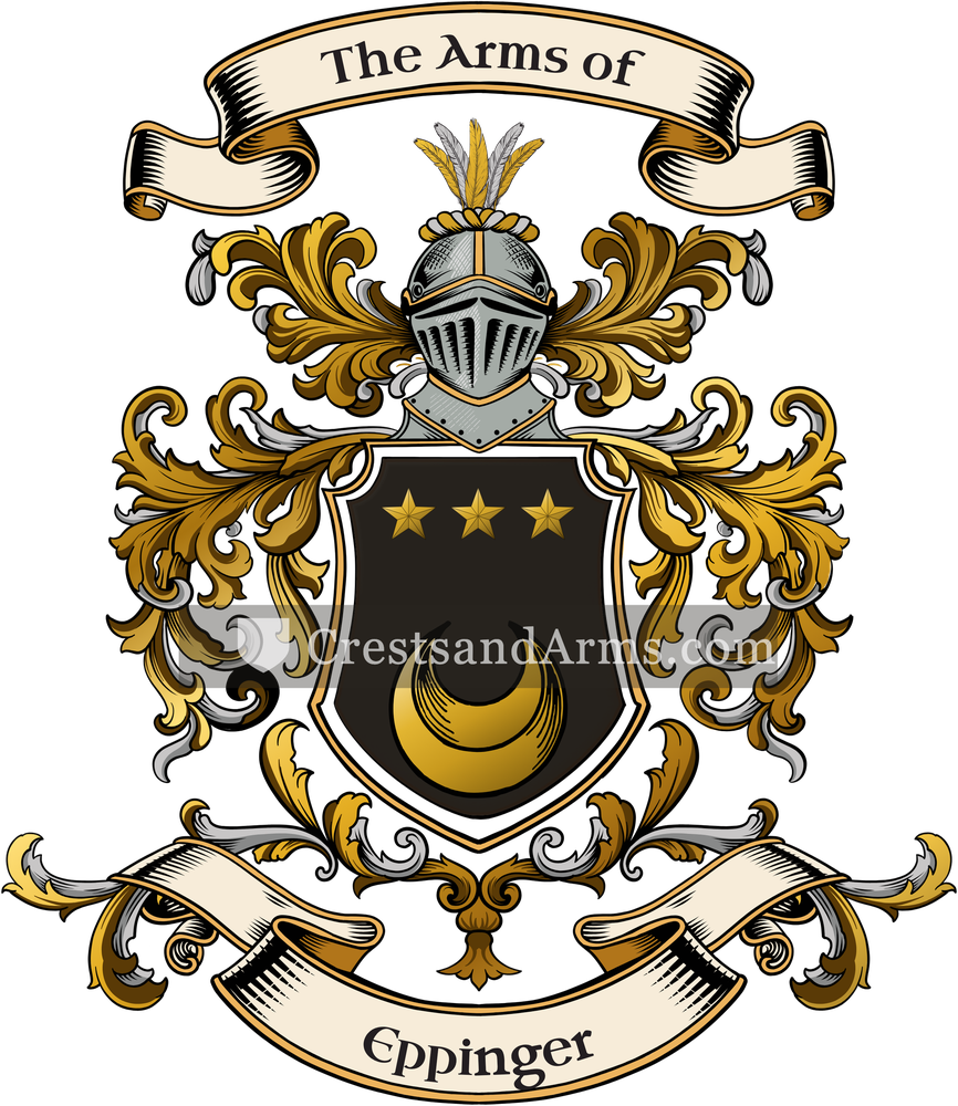 The Eppinger coat of arms, drawn from the recorded blazon