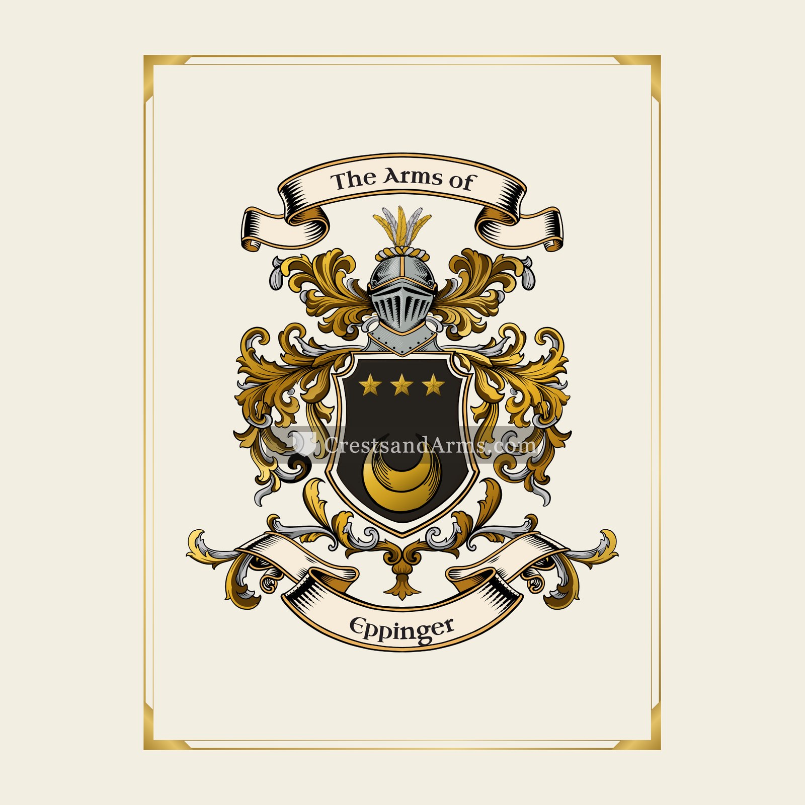 With gold border